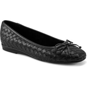 Easy Spirit Woven Ballet Flats Black Round Toe Slip On Shoes Sz7.5m /S26247